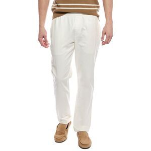 Onia Mens Linen-Blend Stretch Cuff Pant, White